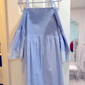 Seraphine Maternity Smocked Off-the-Shoulder Dress EUC